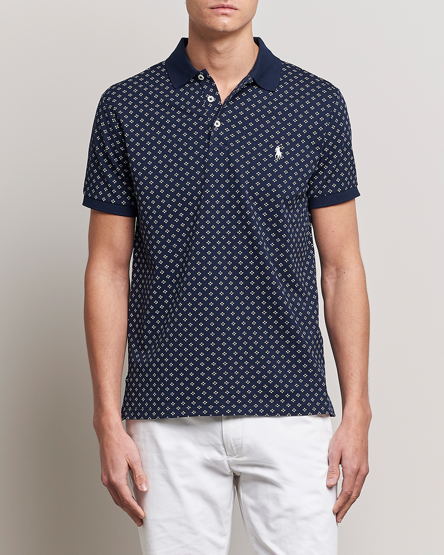 Herr | Pikéer | Polo Ralph Lauren | Custom Slim Fit Diamond Dots Polo Newport Navy