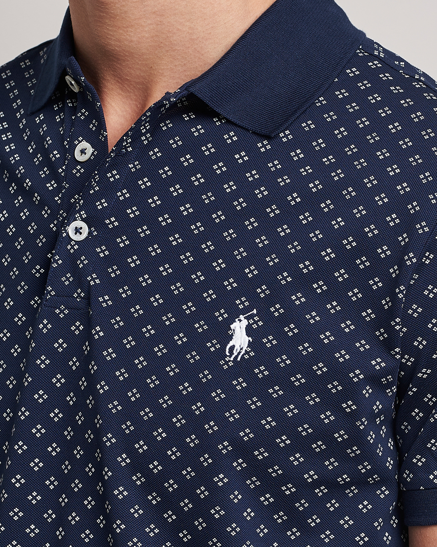 Herr | Pikéer | Polo Ralph Lauren | Custom Slim Fit Diamond Dots Polo Newport Navy