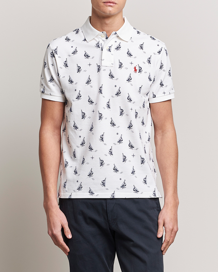 Herr | Pikéer | Polo Ralph Lauren | Custom Slim Fit Sailboats Polo White