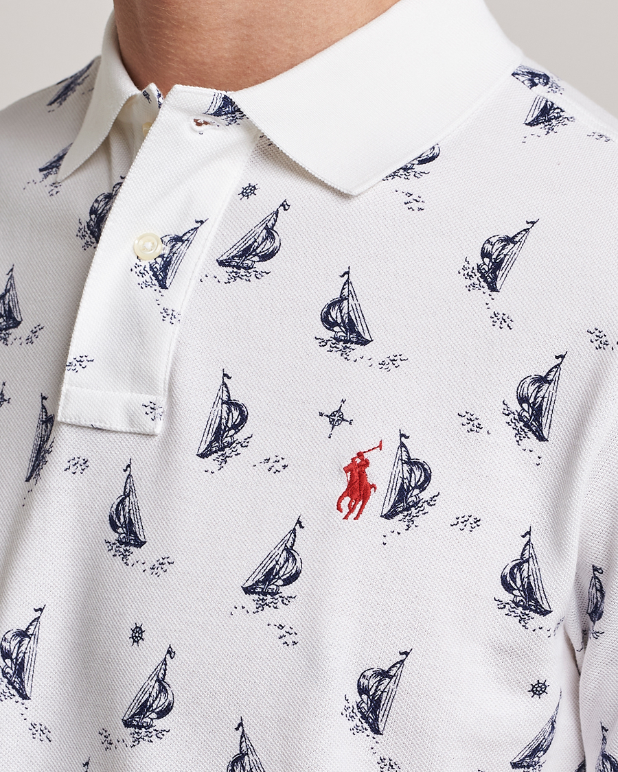 Herr | Pikéer | Polo Ralph Lauren | Custom Slim Fit Sailboats Polo White