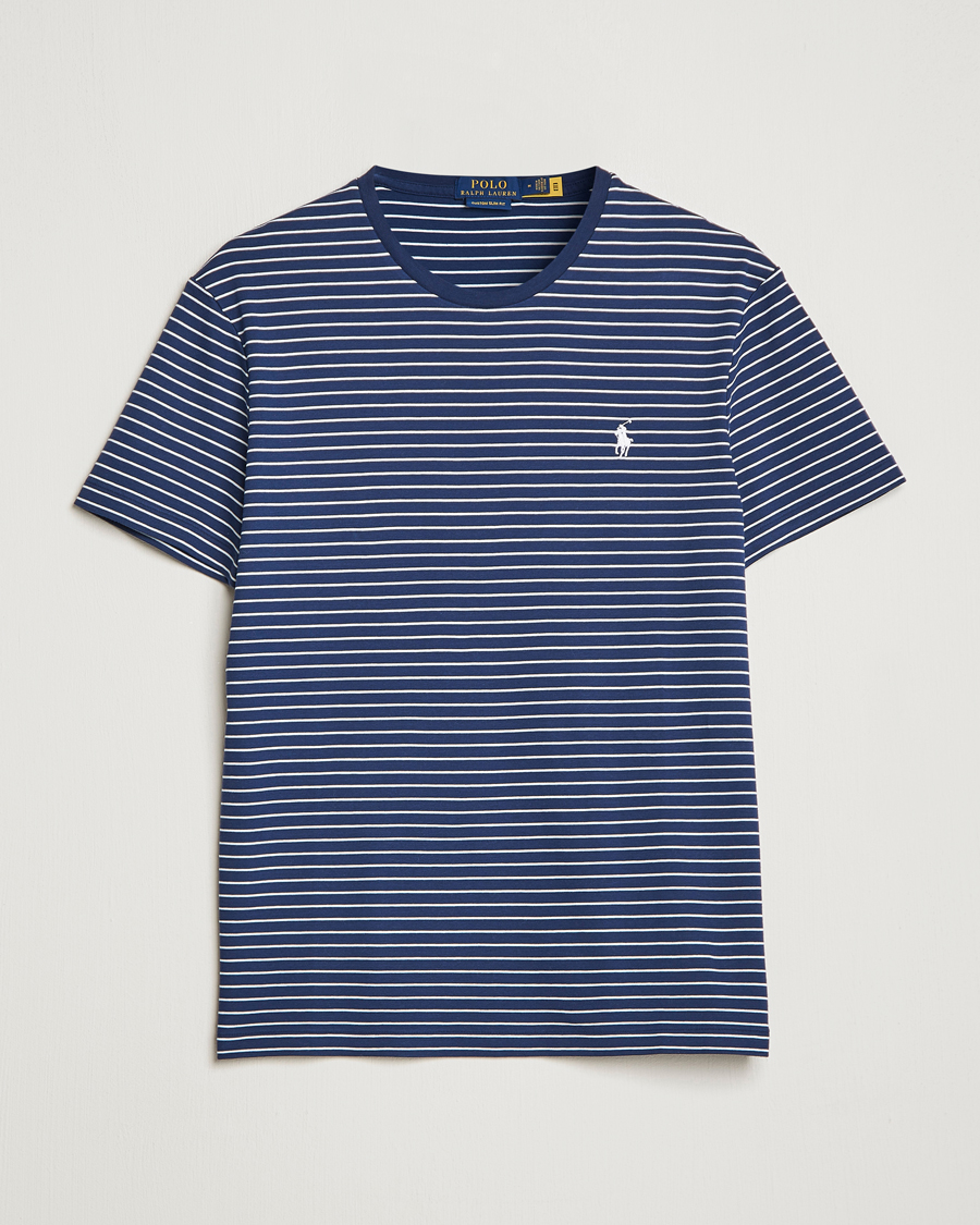Herr | T-Shirts | Polo Ralph Lauren | Luxury Pima Cotton Striped T-shirt Navy/White