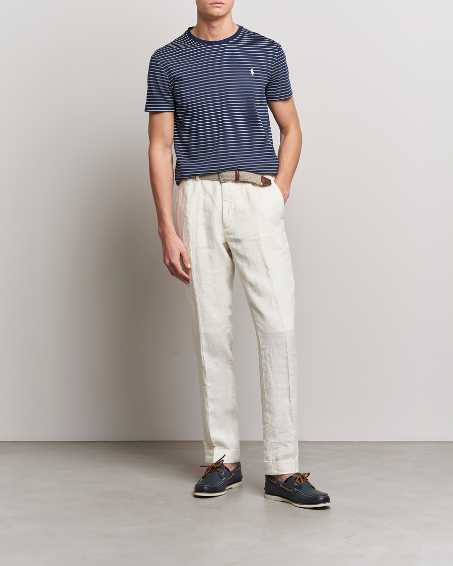Herr | T-Shirts | Polo Ralph Lauren | Luxury Pima Cotton Striped T-shirt Navy/White