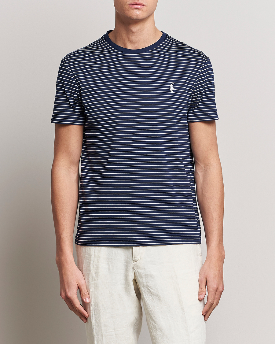 Herr | T-Shirts | Polo Ralph Lauren | Luxury Pima Cotton Striped T-shirt Navy/White