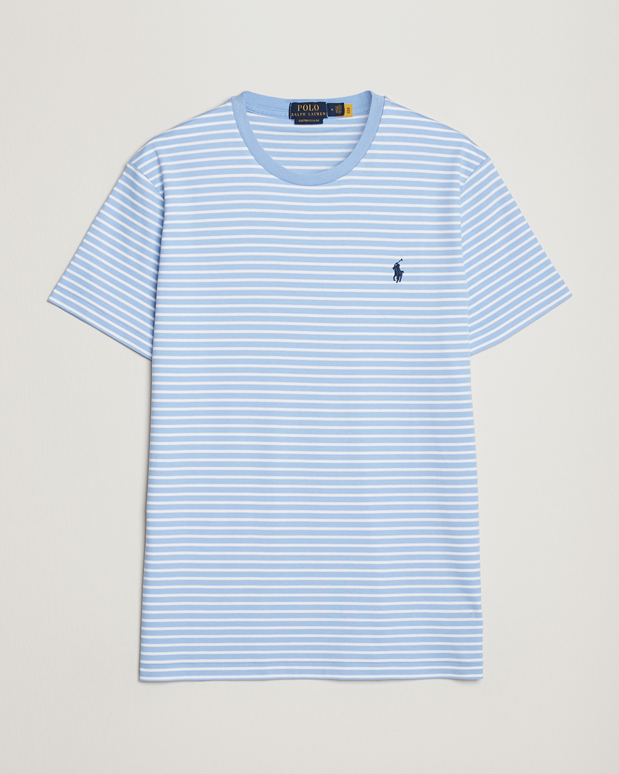 Herr | T-Shirts | Polo Ralph Lauren | Luxury Pima Cotton Striped T-shirt Blue/White