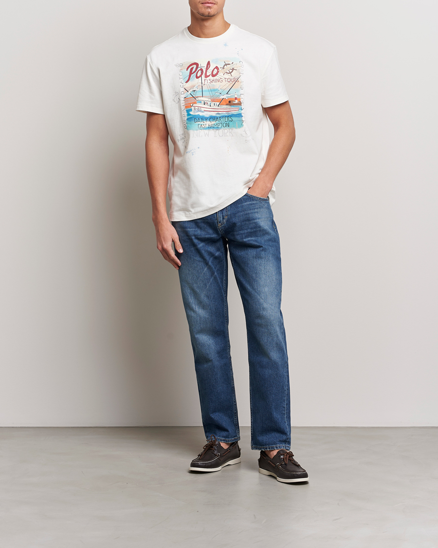 Herr | T-Shirts | Polo Ralph Lauren | Graphic Logo Jerset Crew Neck T-Shirt Nevis White
