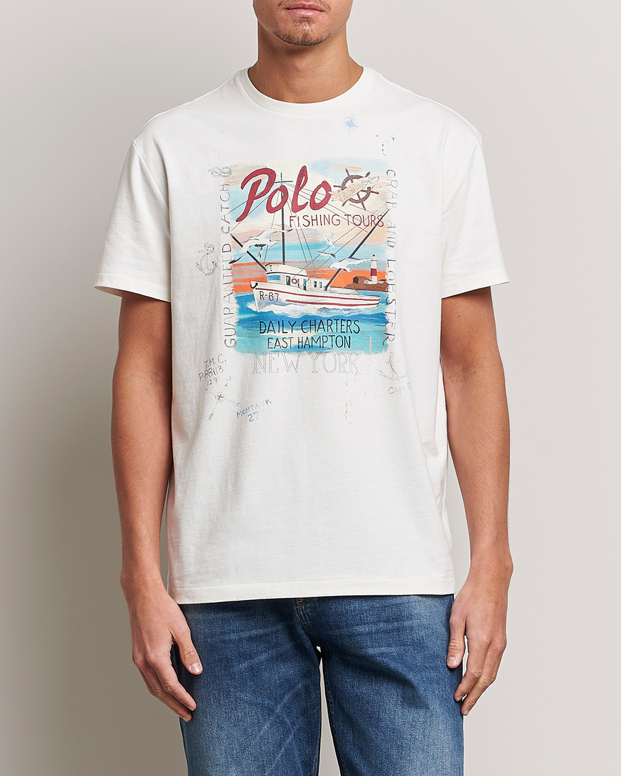 Herr | World of Ralph Lauren | Polo Ralph Lauren | Graphic Logo Jerset Crew Neck T-Shirt Nevis White