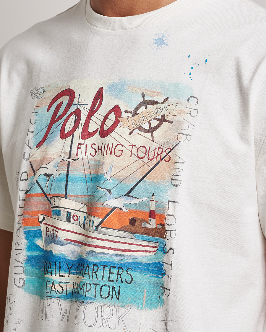 Herr | T-Shirts | Polo Ralph Lauren | Graphic Logo Jerset Crew Neck T-Shirt Nevis White