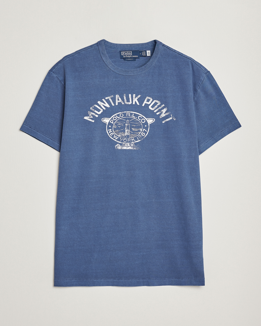 Herr | T-Shirts | Polo Ralph Lauren | Graphic Logo Jerset Crew Neck T-Shirt Earth Blue