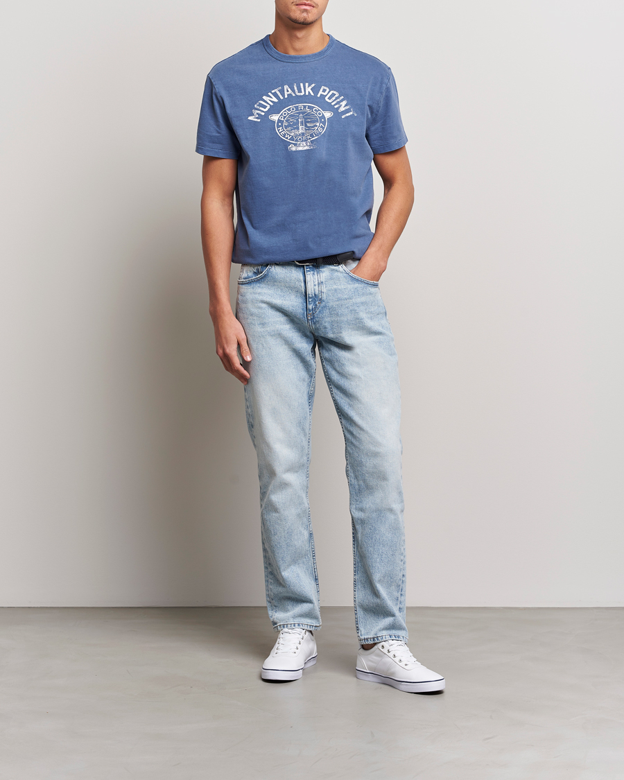 Herr | T-Shirts | Polo Ralph Lauren | Graphic Logo Jerset Crew Neck T-Shirt Earth Blue