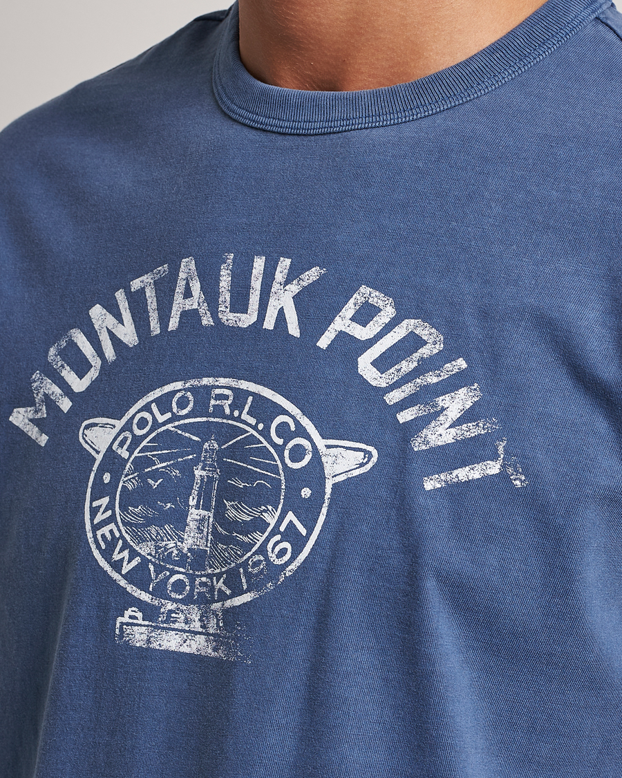 Herr | T-Shirts | Polo Ralph Lauren | Graphic Logo Jerset Crew Neck T-Shirt Earth Blue