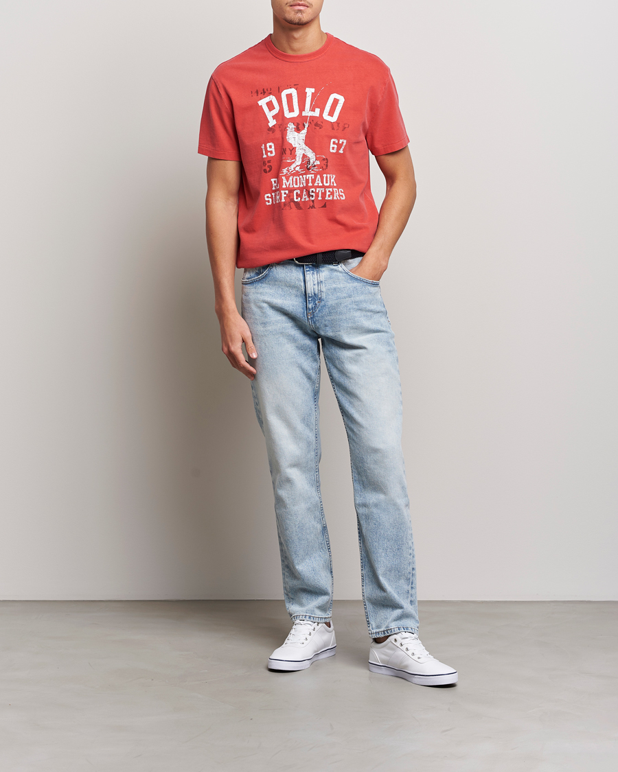 Herr | T-Shirts | Polo Ralph Lauren | Graphic Logo Jerset Crew Neck T-Shirt Evening Red