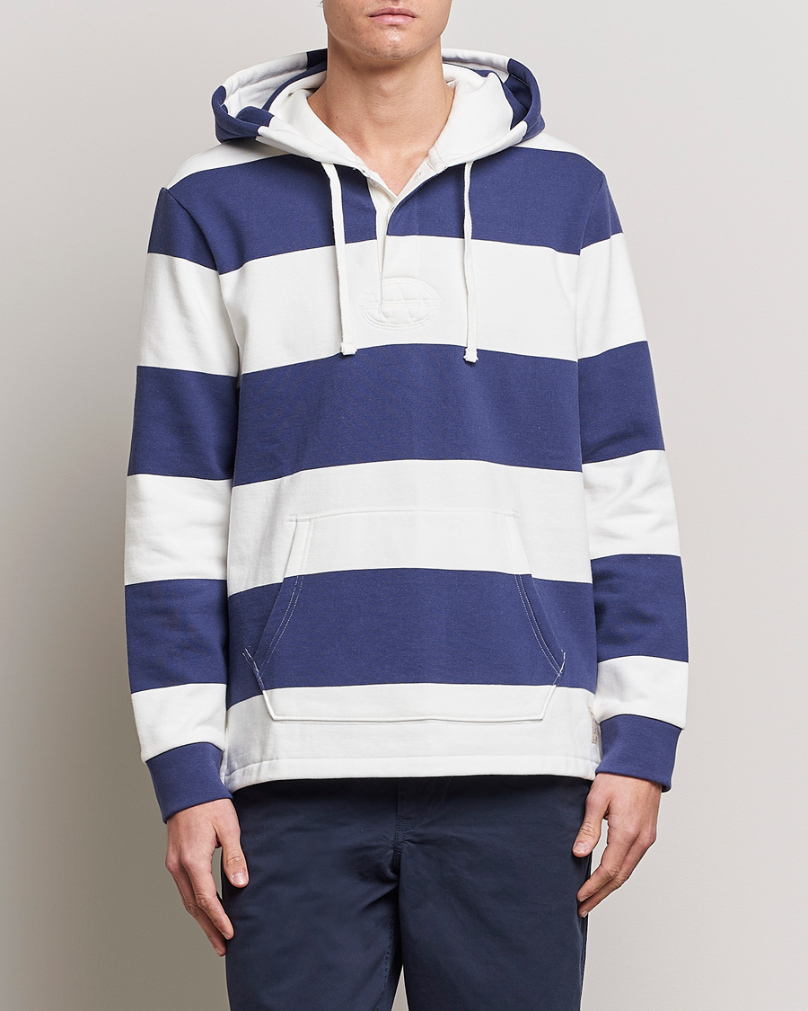 Herr | Tröjor | Polo Ralph Lauren | Jersey Blockstriped Hoodie Boat Navy/White