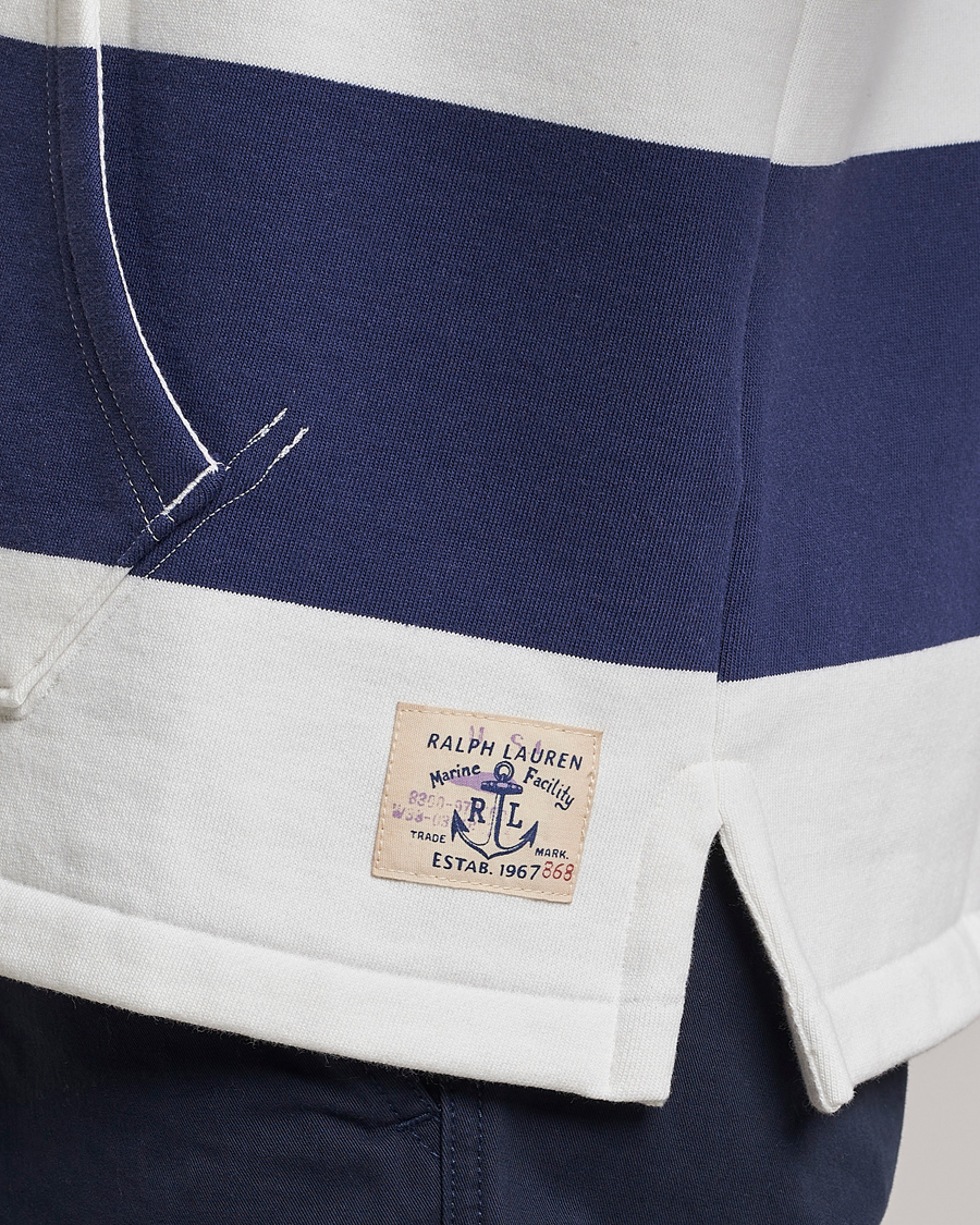 Herr | Tröjor | Polo Ralph Lauren | Jersey Blockstriped Hoodie Boat Navy/White