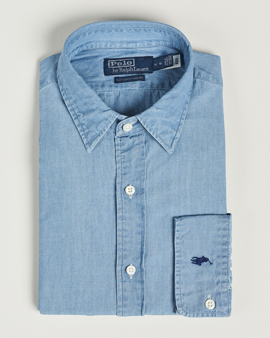 Herr | Skjortor | Polo Ralph Lauren | Custom Fit Denim Dress Shirt French Blue