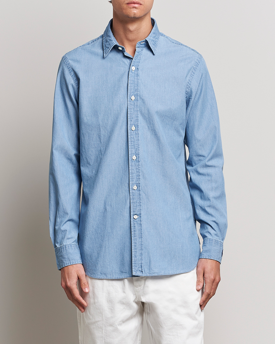 Herr |  | Polo Ralph Lauren | Custom Fit Denim Dress Shirt French Blue