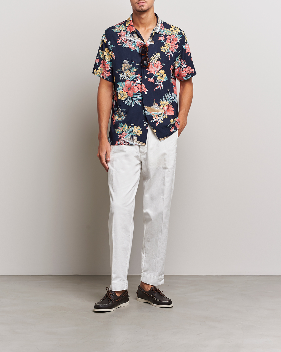 Herr | Skjortor | Polo Ralph Lauren | Printed Flower Short Sleeve Shirt Navy Multi