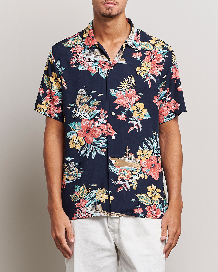 Herr | Kortärmade skjortor | Polo Ralph Lauren | Printed Flower Short Sleeve Shirt Navy Multi