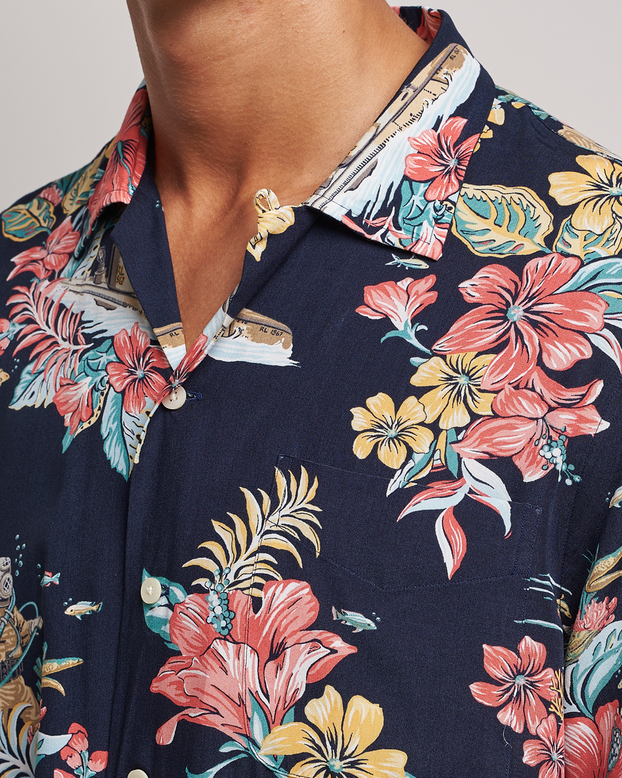 Herr | Skjortor | Polo Ralph Lauren | Printed Flower Short Sleeve Shirt Navy Multi