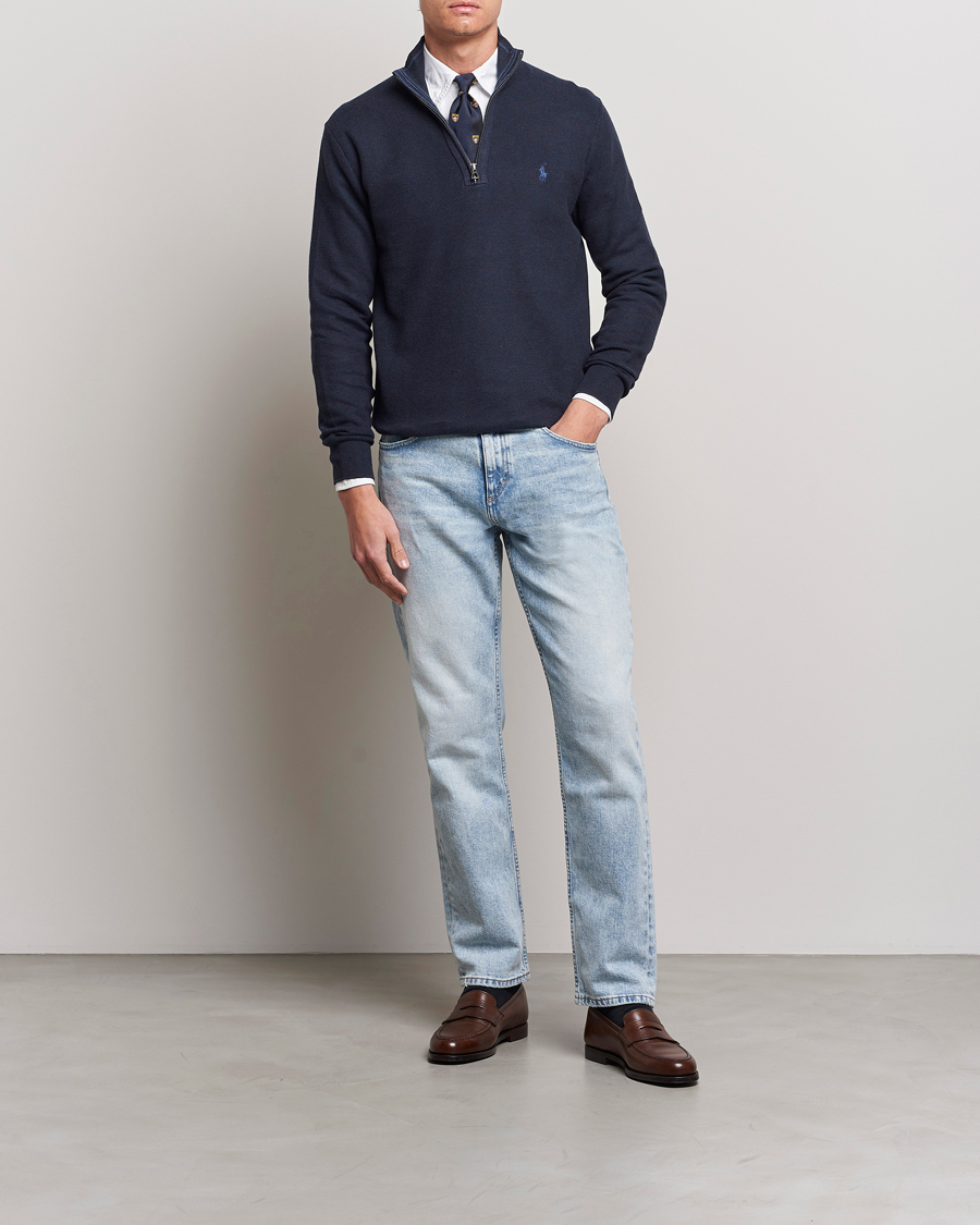 Herr | Tröjor | Polo Ralph Lauren | Textured Half-Zip Navy Heather