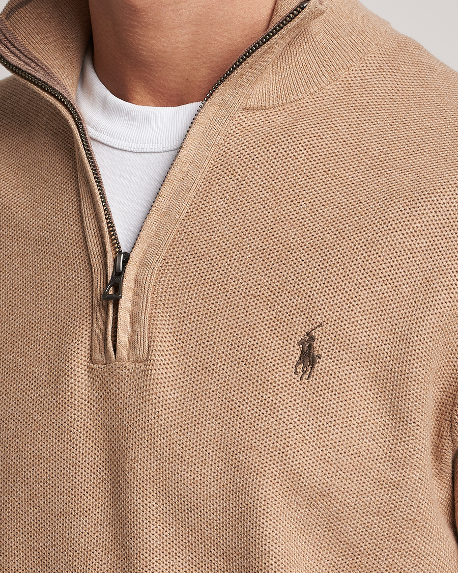 Herr | Tröjor | Polo Ralph Lauren | Textured Half-Zip Camel Melange