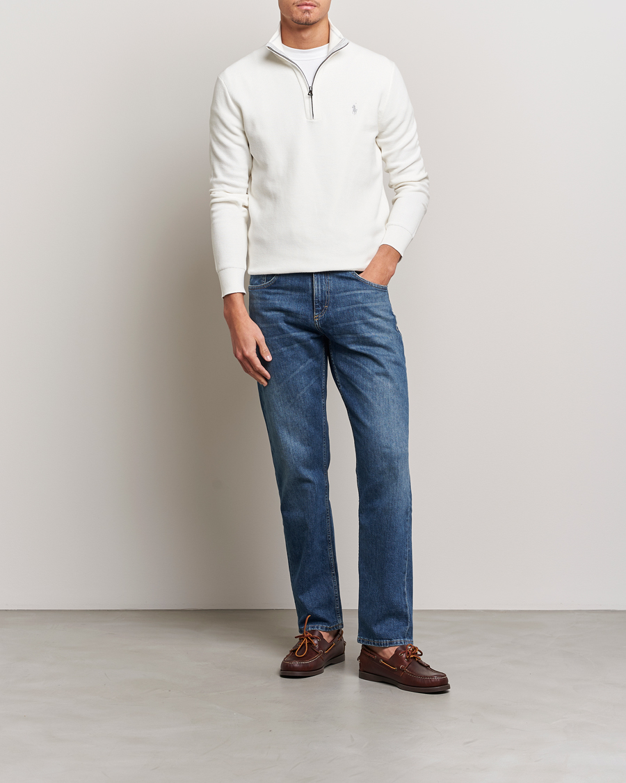 Herr | Tröjor | Polo Ralph Lauren | Textured Half-Zip Deckwash White