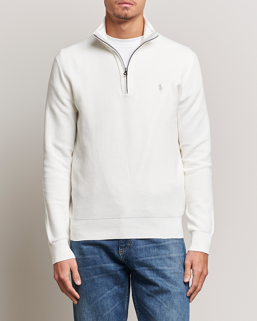 Herr | Tröjor | Polo Ralph Lauren | Textured Half-Zip Deckwash White