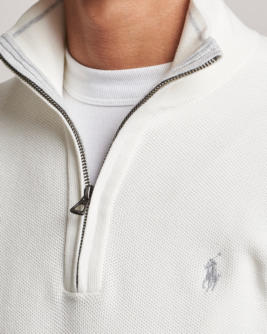 Herr | Tröjor | Polo Ralph Lauren | Textured Half-Zip Deckwash White