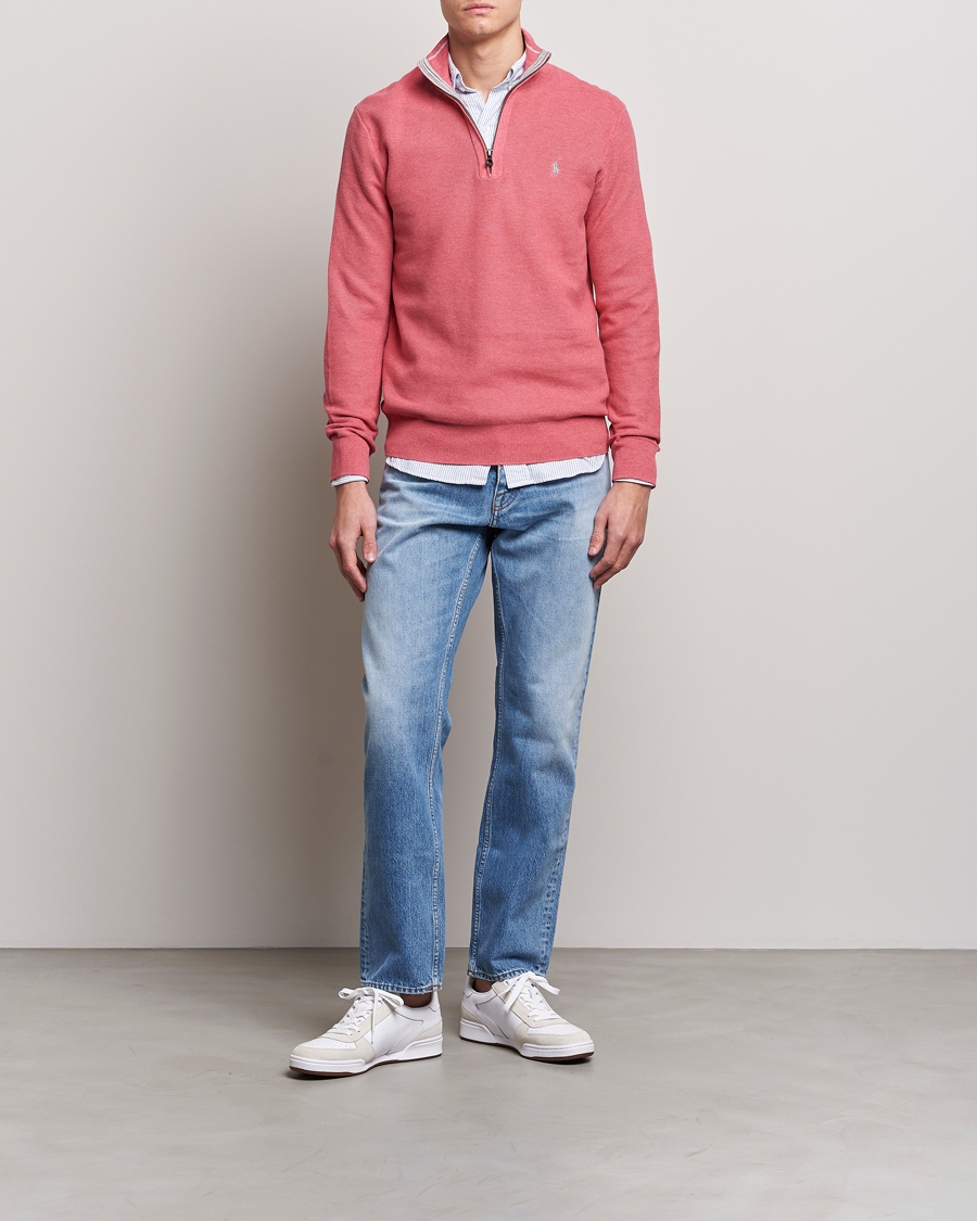 Herr | Tröjor | Polo Ralph Lauren | Textured Half-Zip Red Sky Heather