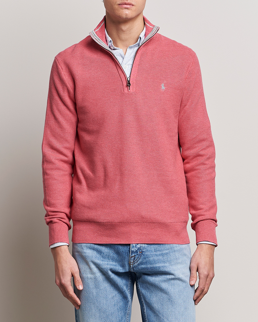 Herr | Tröjor | Polo Ralph Lauren | Textured Half-Zip Red Sky Heather