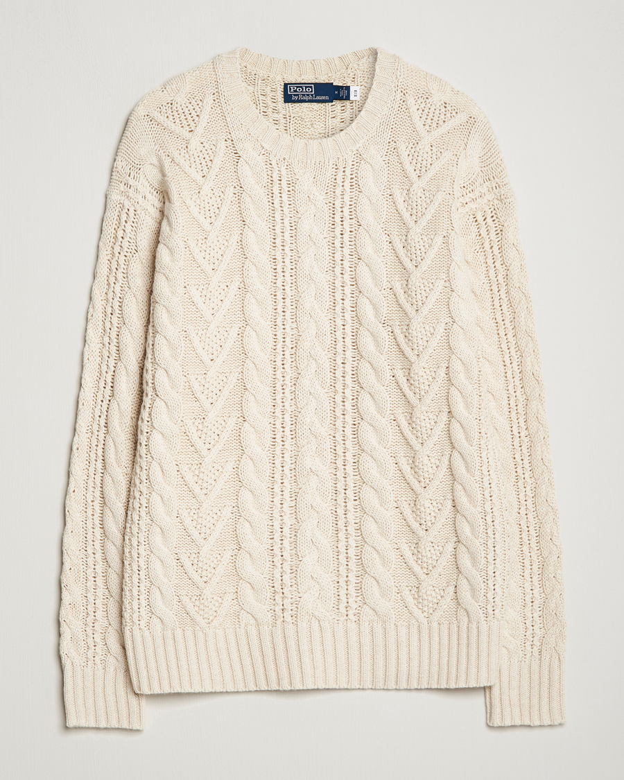 Herr | Tröjor | Polo Ralph Lauren | Knitted Fishermen Sweater Cream