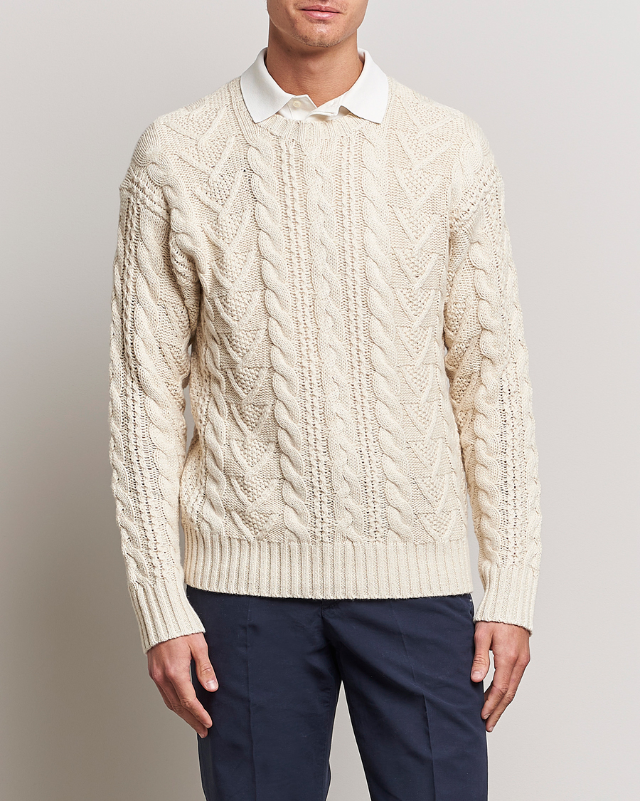 Herr | Tröjor | Polo Ralph Lauren | Knitted Fishermen Sweater Cream