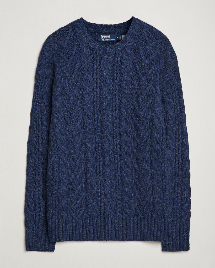 Herr | | Polo Ralph Lauren | Knitted Fishermen Sweater Mid Blue Heather
