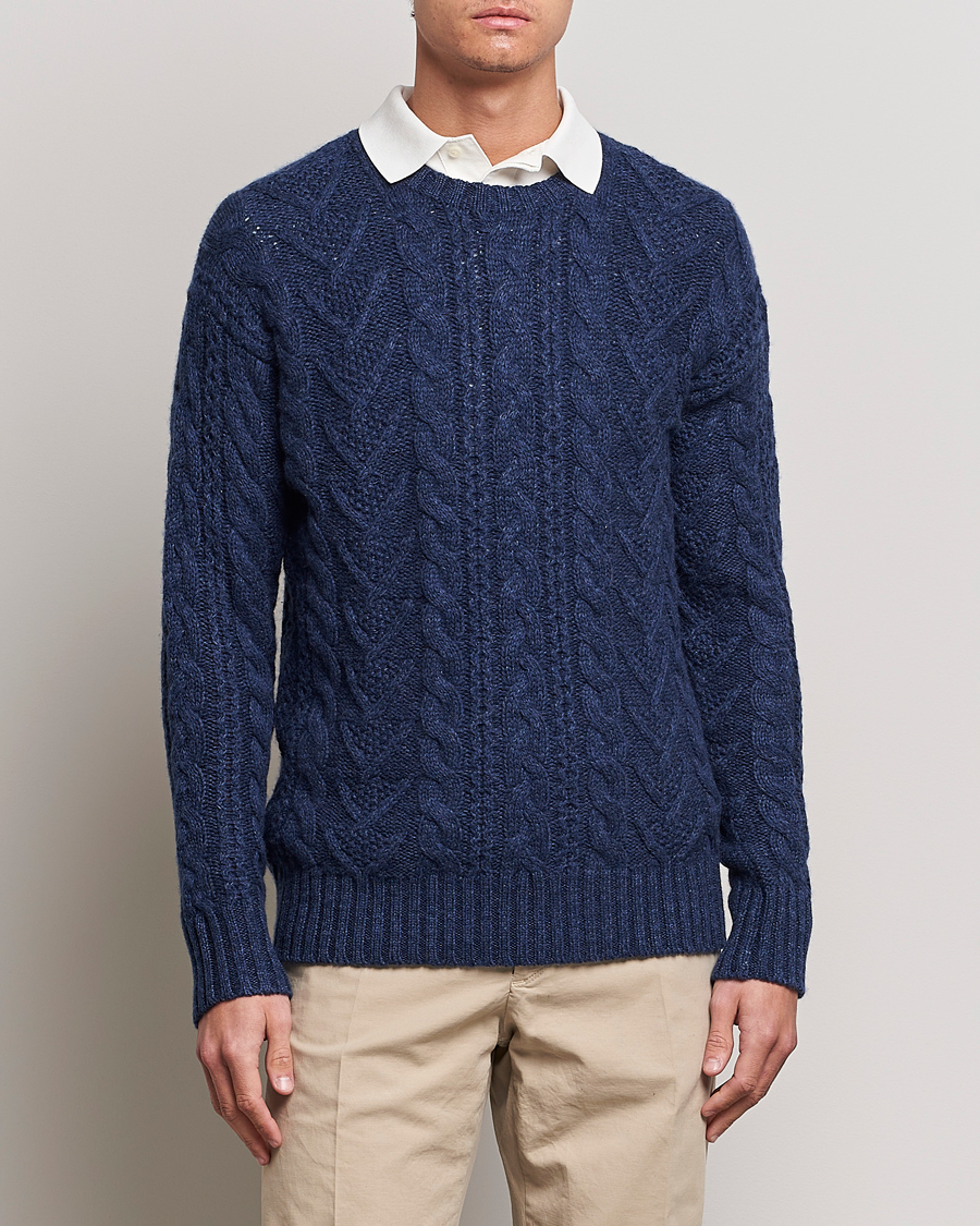 Herr |  | Polo Ralph Lauren | Knitted Fishermen Sweater Mid Blue Heather
