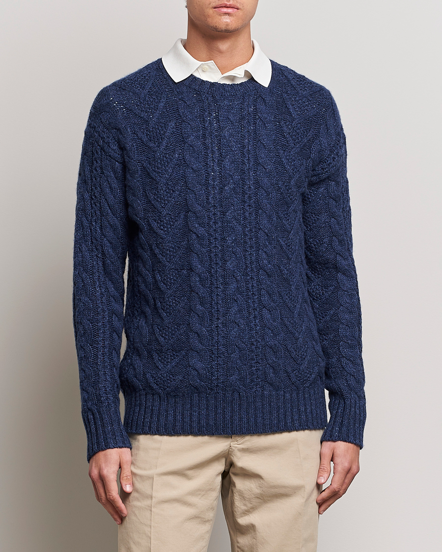 Herr | | Polo Ralph Lauren | Knitted Fishermen Sweater Mid Blue Heather
