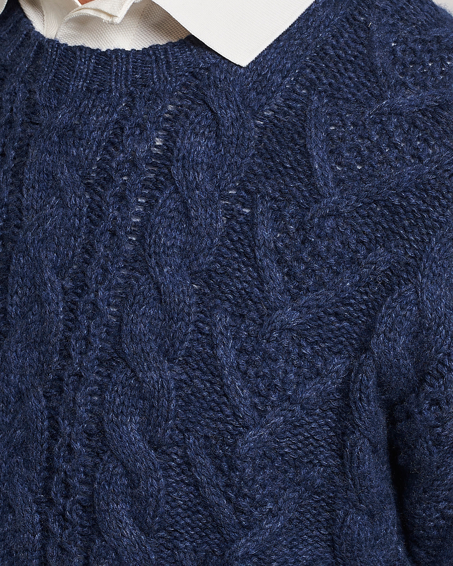 Herr | Tröjor | Polo Ralph Lauren | Knitted Fishermen Sweater Mid Blue Heather