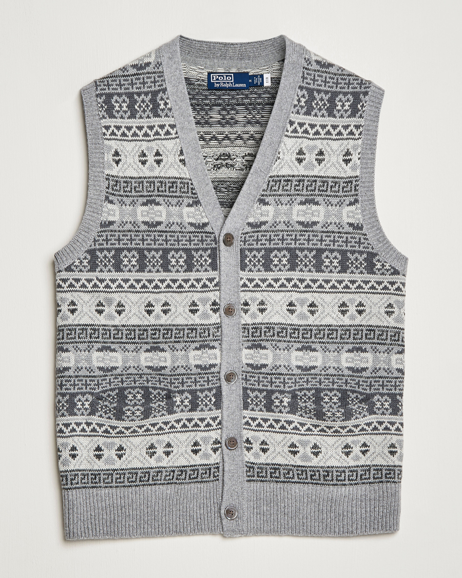 Herr | Tröjor | Polo Ralph Lauren | Knitted Fairisle Vest Grey