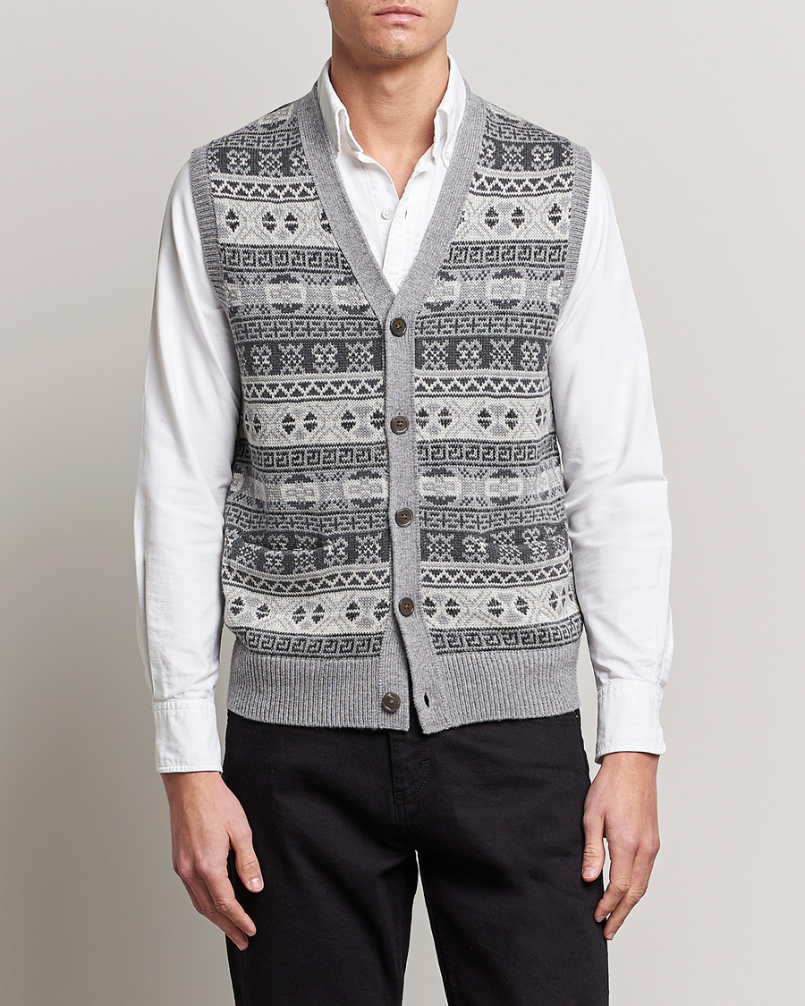 Herr | Tröjor | Polo Ralph Lauren | Knitted Fairisle Vest Grey