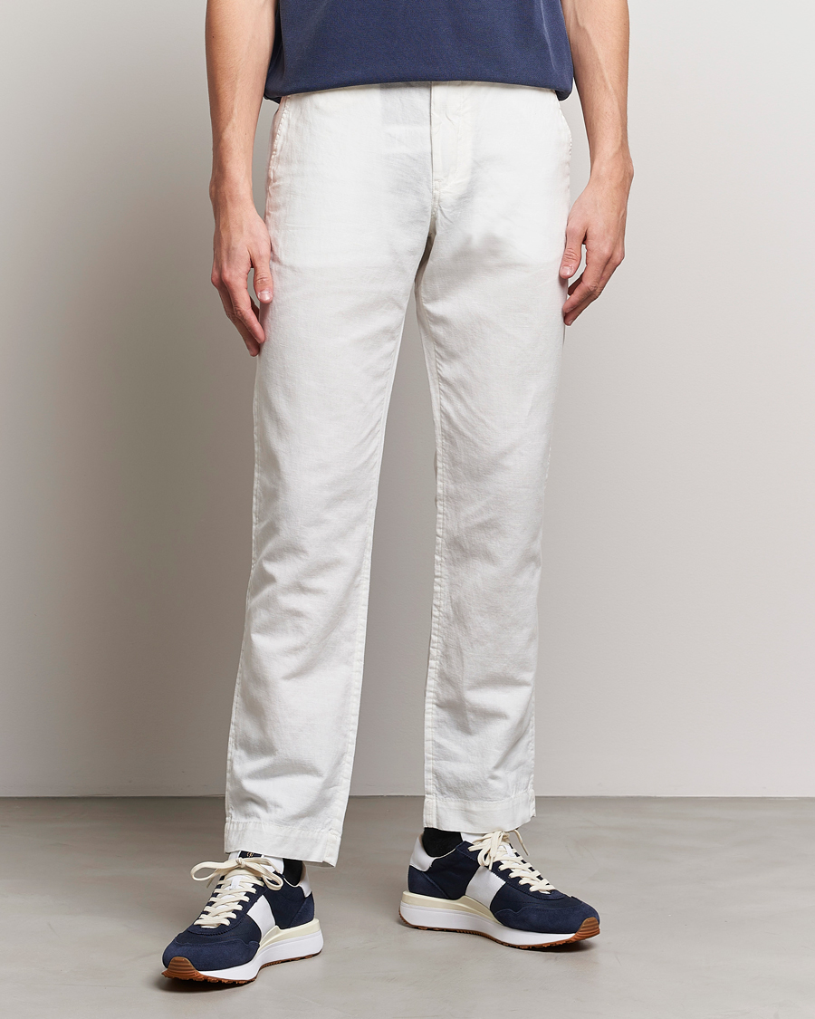 Herr | Byxor | Polo Ralph Lauren | Bedford Cotton/Linen Straight Fit Pants White