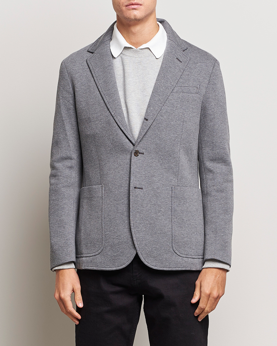 Herr | Bomullskavajer | Polo Ralph Lauren | Double Knit Jersey Blazer Medium Grey Heather