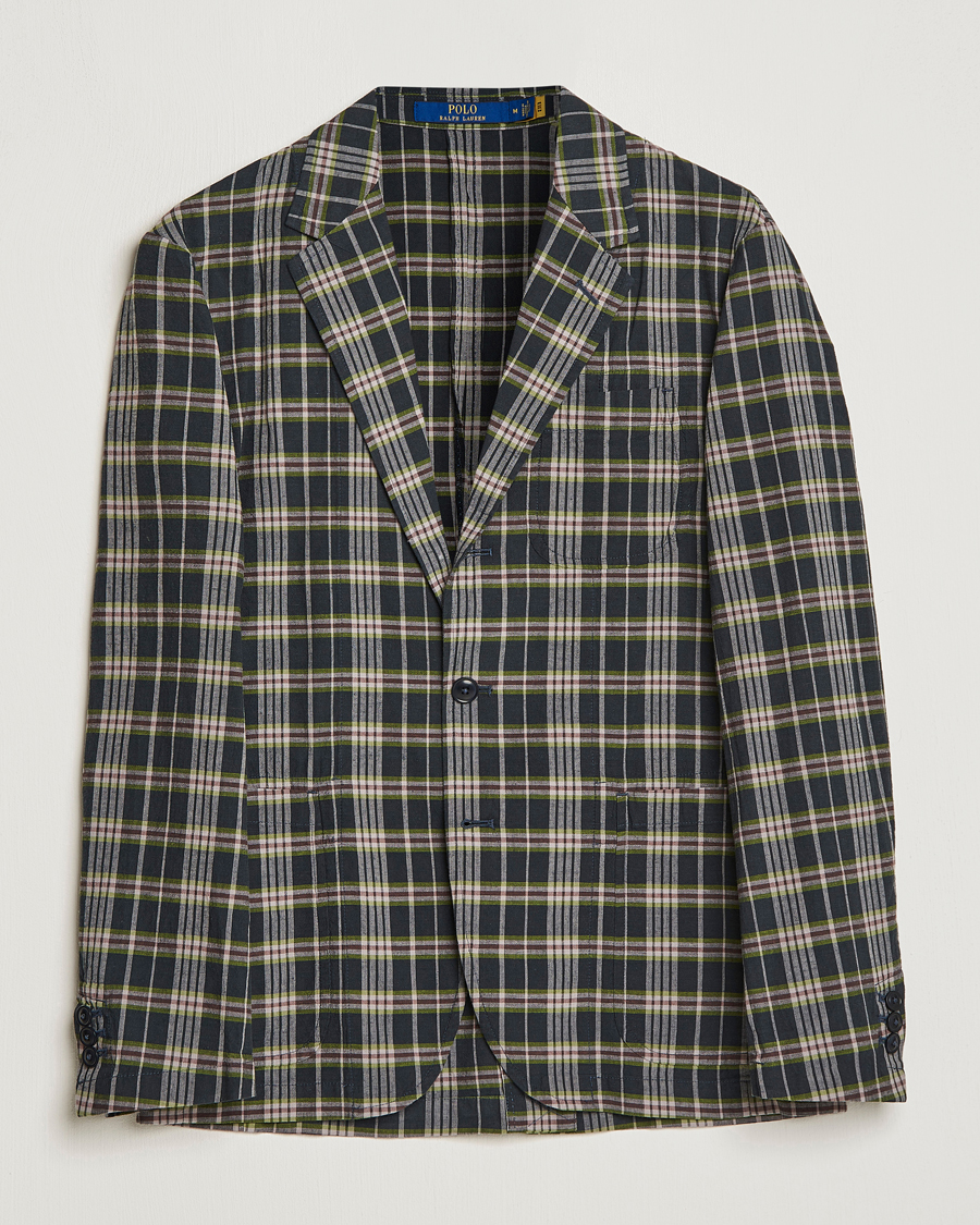 Herr | Kavajer | Polo Ralph Lauren | Cotton Madras Checked Blazer Navy/Olive/Burgundy