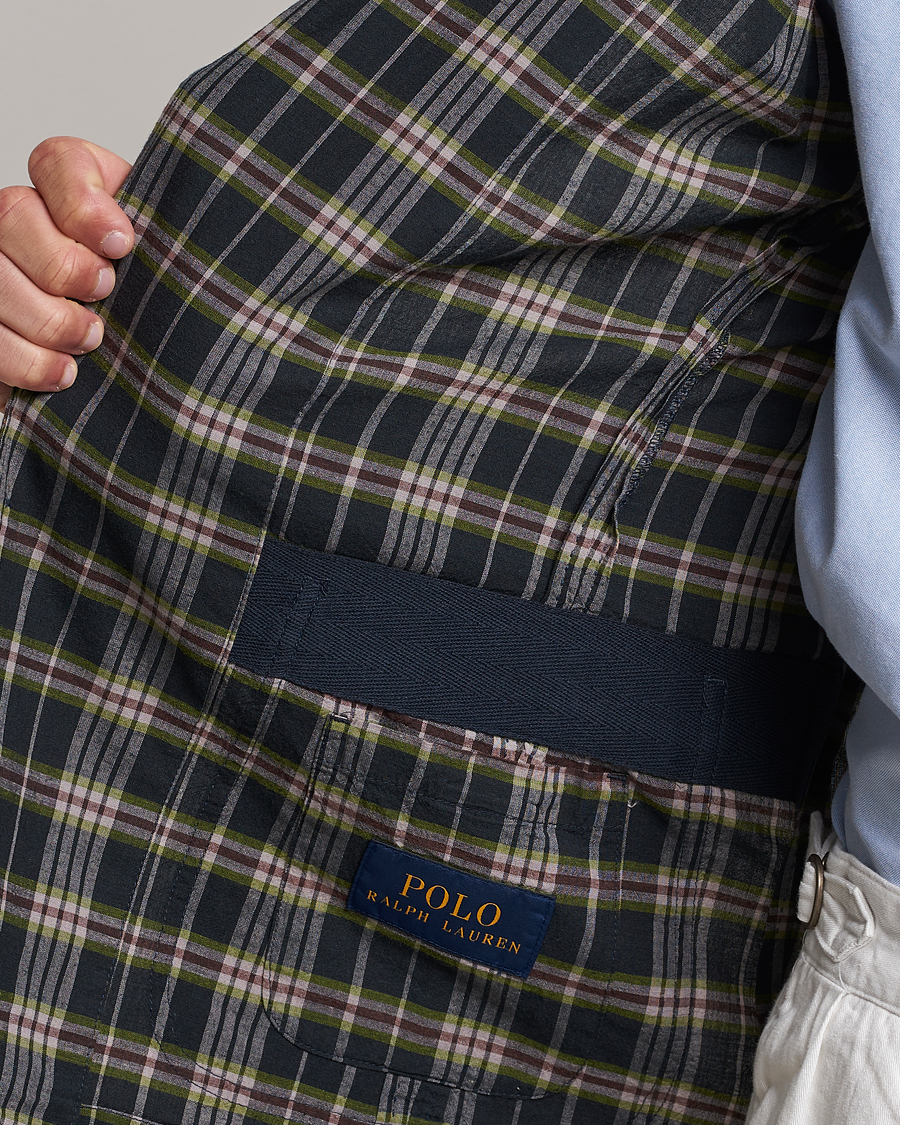 Herr | Kavajer | Polo Ralph Lauren | Cotton Madras Checked Blazer Navy/Olive/Burgundy