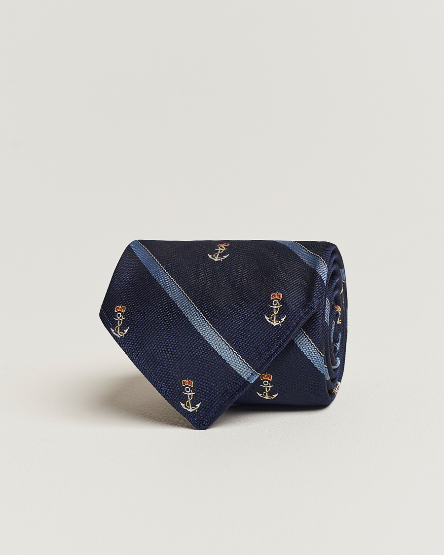 Herr | Polo Ralph Lauren Vintage Striped Anchor Tie Navy/Blue | Polo Ralph Lauren | Vintage Striped Anchor Tie Navy/Blue
