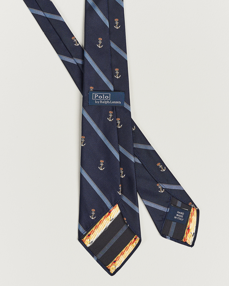 Herr | Polo Ralph Lauren Vintage Striped Anchor Tie Navy/Blue | Polo Ralph Lauren | Vintage Striped Anchor Tie Navy/Blue