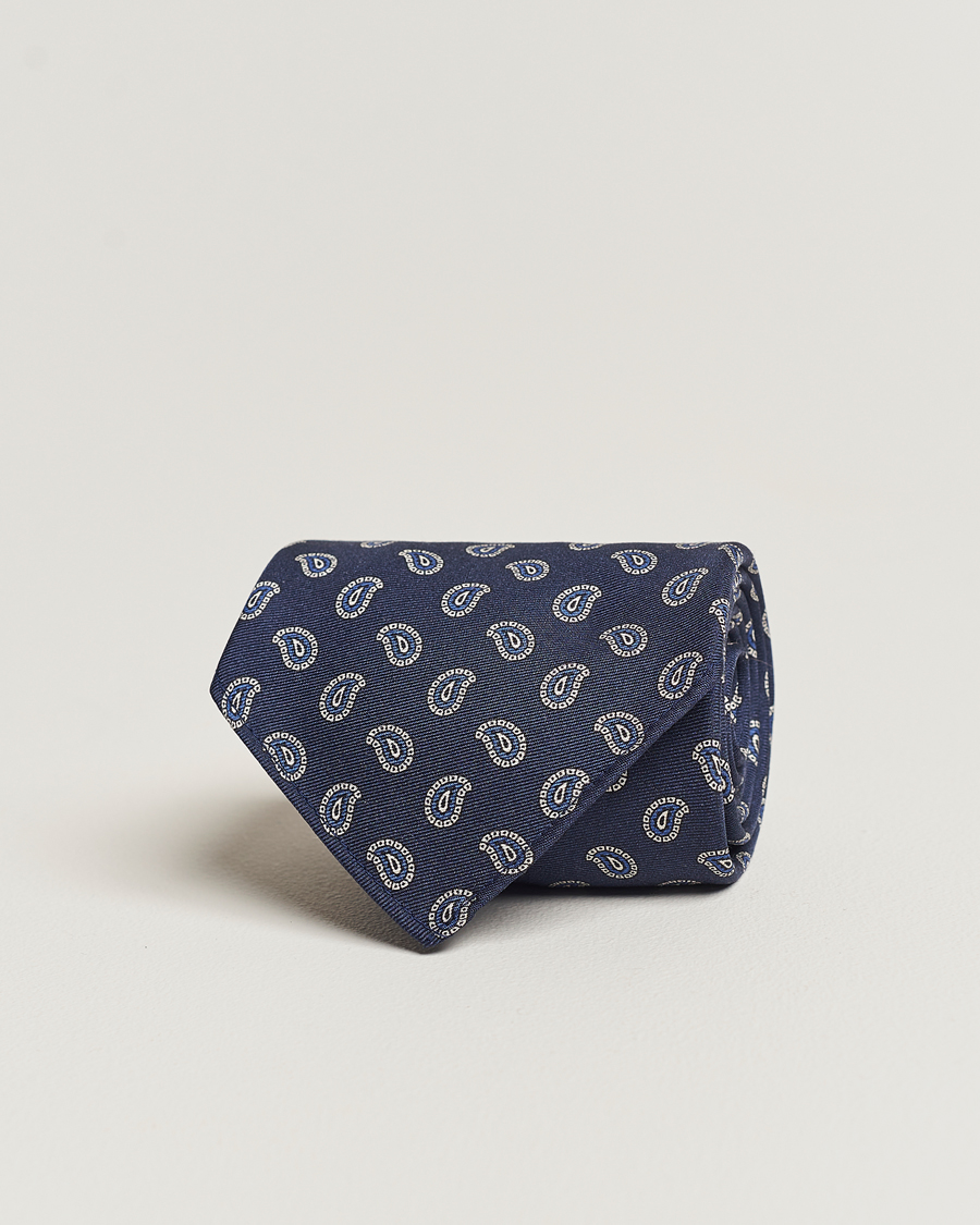Herr | Polo Ralph Lauren Vintage Foulard Printed Tie Navy/Blue | Polo Ralph Lauren | Vintage Foulard Printed Tie Navy/Blue