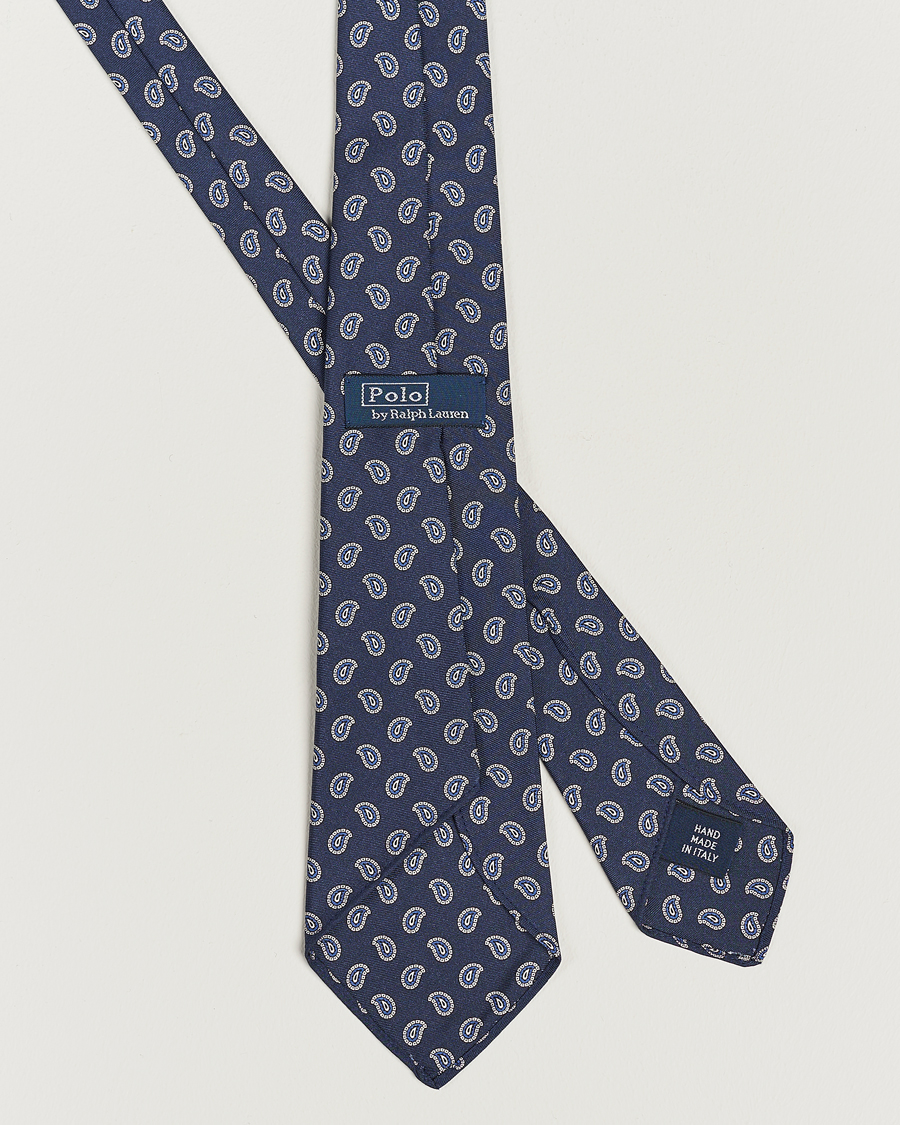 Herr | Polo Ralph Lauren Vintage Foulard Printed Tie Navy/Blue | Polo Ralph Lauren | Vintage Foulard Printed Tie Navy/Blue