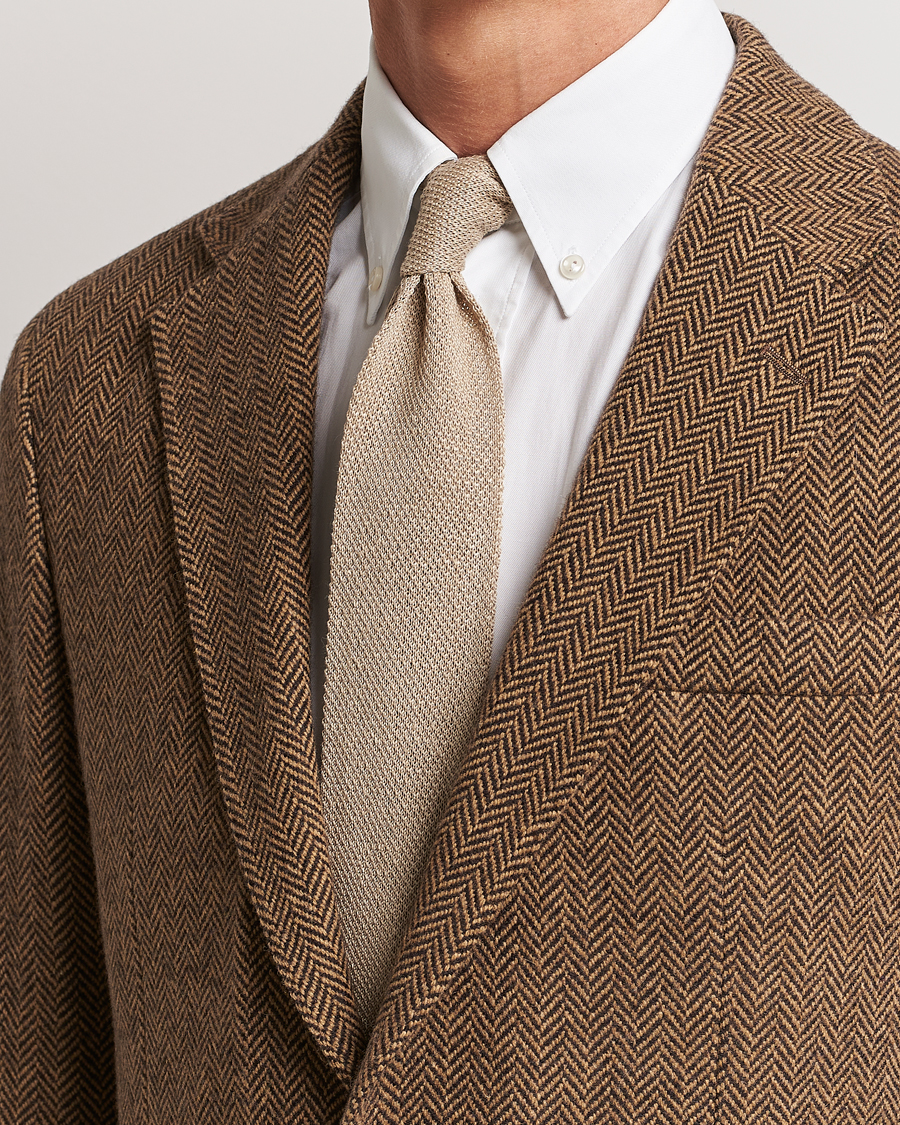Herr | Slipsar | Polo Ralph Lauren | Linen Knitted Tie Tan