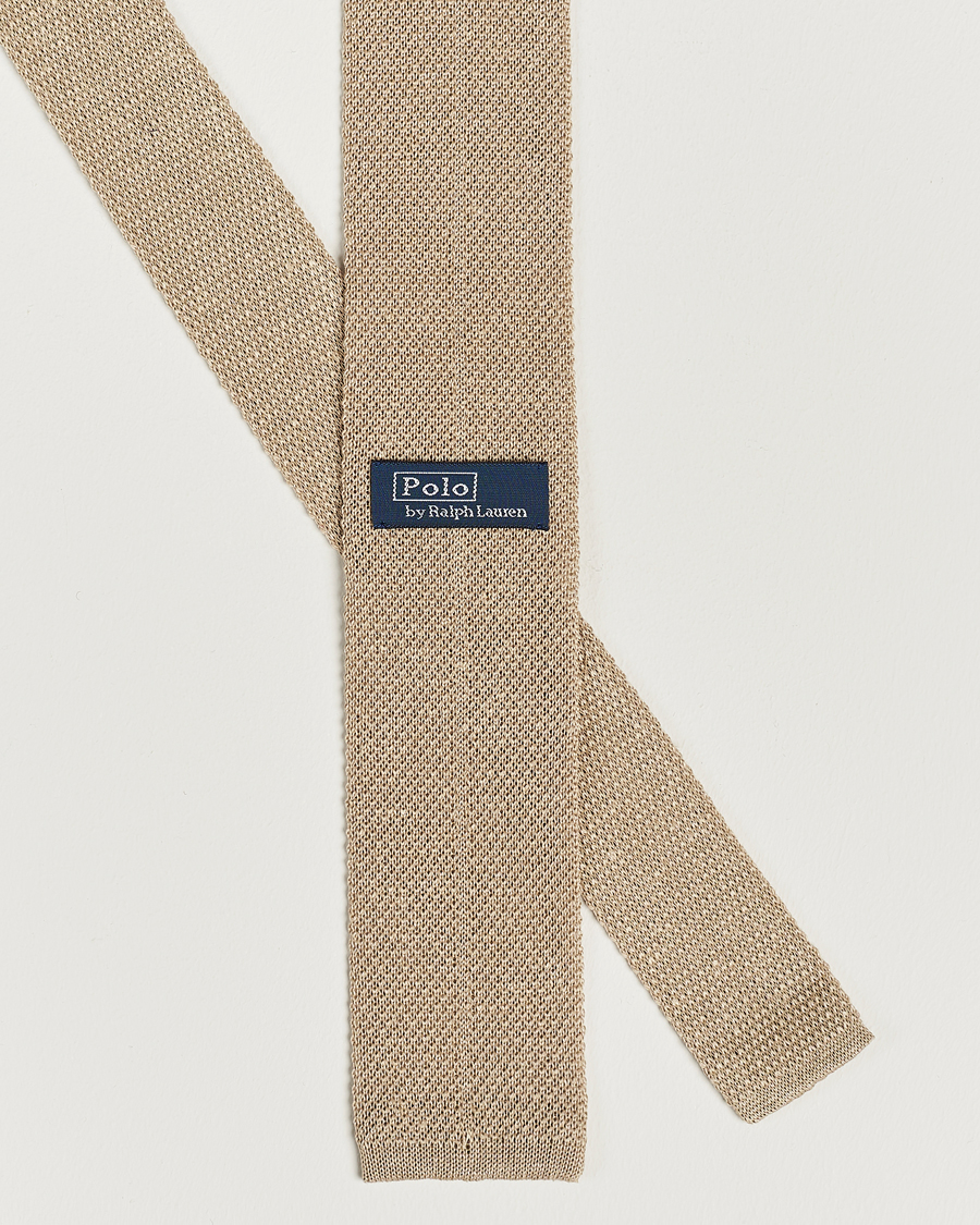 Herr | Polo Ralph Lauren Linen Knitted Tie Tan | Polo Ralph Lauren | Linen Knitted Tie Tan
