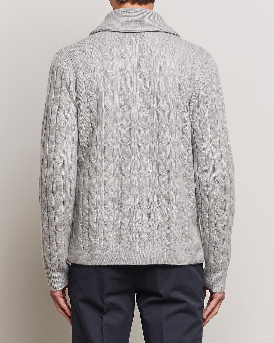 Herr | Tröjor | Polo Ralph Lauren | Cashmere Cable Shawl Collar Cardigan Grey Heather