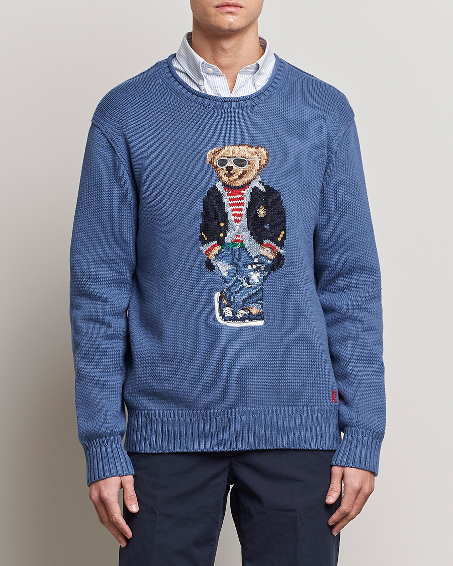 Herr | Tröjor | Polo Ralph Lauren | Cotton Knitted Bear Sweater Blue Haven