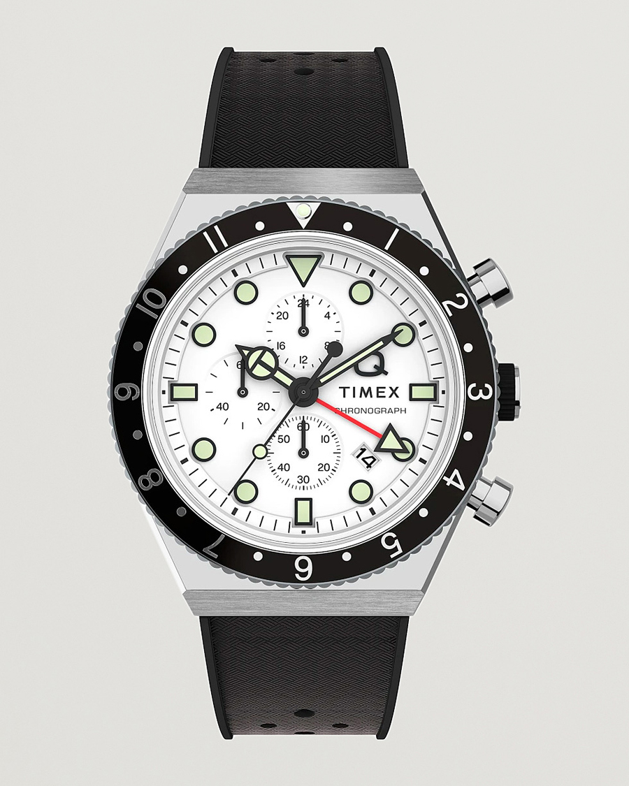 Herr | Timex Time Zone Chronograph 40mm White Dial | Timex | Time Zone Chronograph 40mm White Dial
